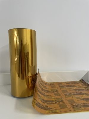 RoHS General Copper Clad Polyimide Film Roll Yellow For Adhesive Tapes Heat Resistance