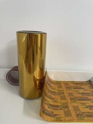 RoHS General Copper Clad Polyimide Film Roll Yellow For Adhesive Tapes Heat Resistance